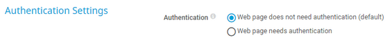 Authentication Settings