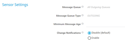 Sensor Settings Sensor Settings